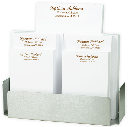 Proper Notepad Set in Stainless Steel Holder